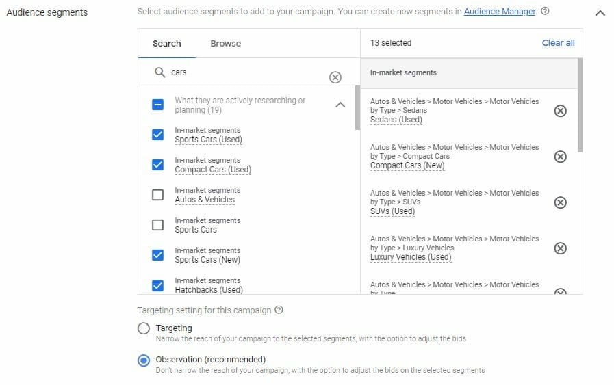 audience segments example