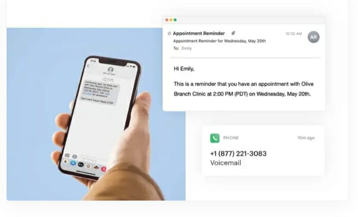 Appointment reminder for a patient from Simple Practice
