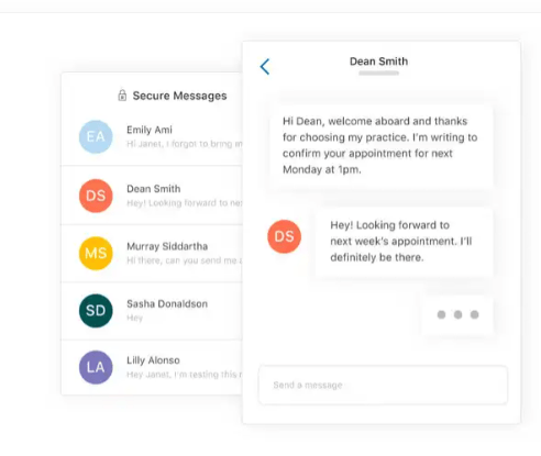Appointment confirmation for a chiropractic clinic using SMS feature of Simple Practice