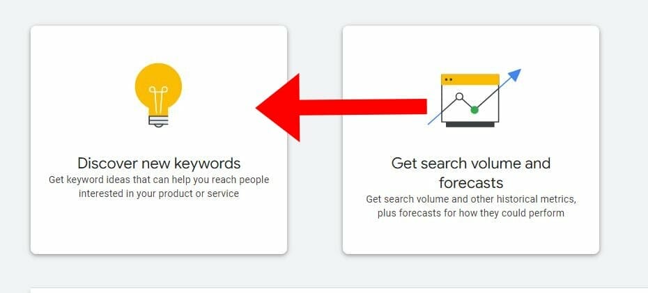 discover keywords button