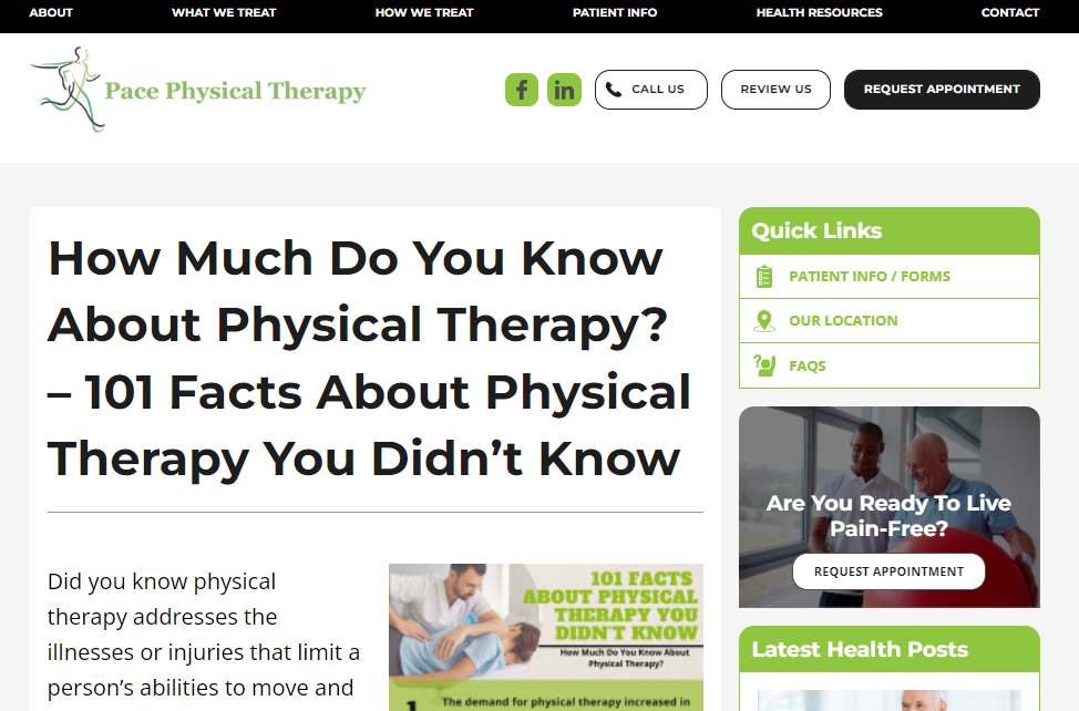 Blog post about physical therapy facts