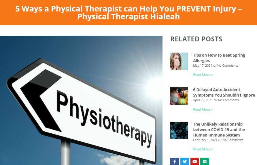 Blog post about 5 ways a physical therapist can help a person prevent injury