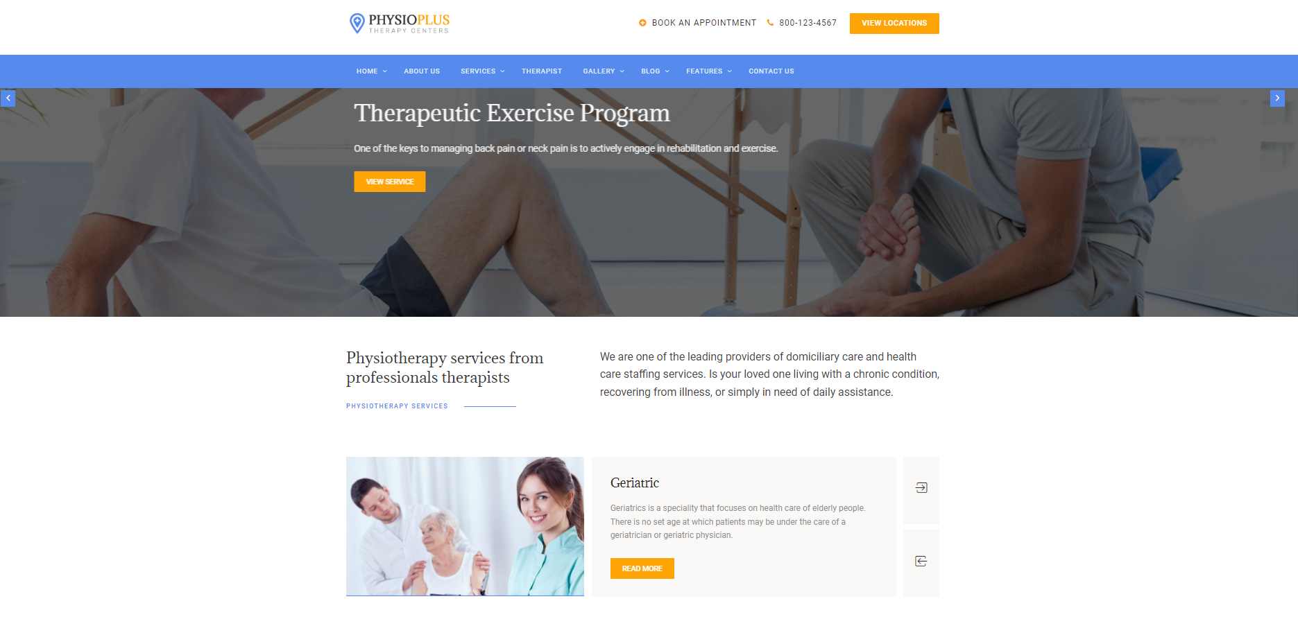 Physical therapy website template named Physio Plus