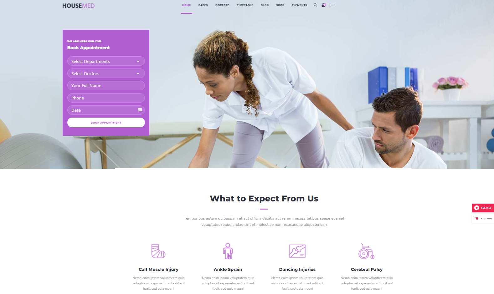 Physical therapy website template named HouseMed