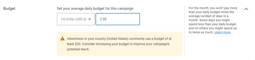 Budget for Google Ads for House Cleaning