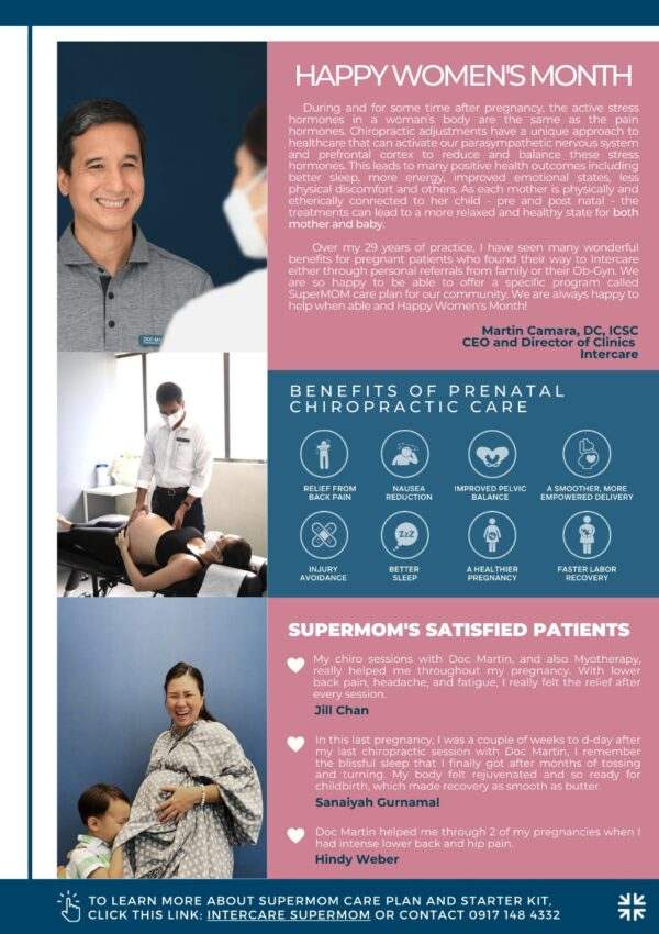 Infographic from a chiropractic clinic on Women's day