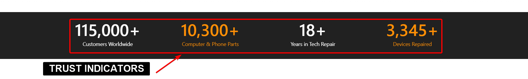 Computer Repair Services Landing Page Trust Indicators Sample