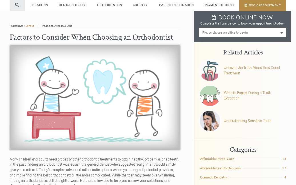Blog post that discusses the factors to consider in choosing an orthodontist