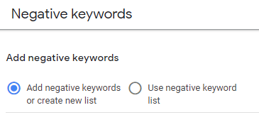 Add negative keywords or create a new list