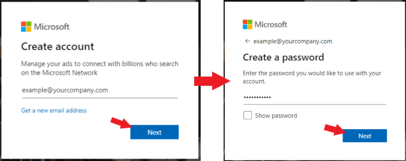 create microsoft account using your own email address domain