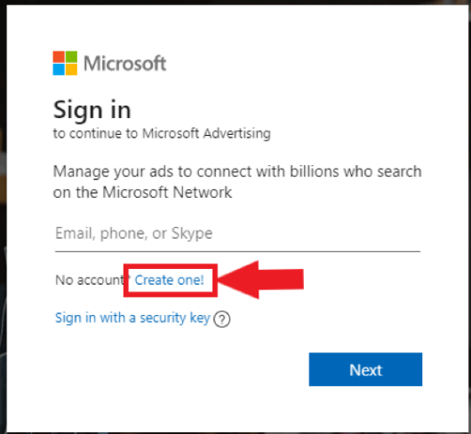 create microsoft account