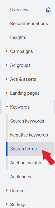 Finding negative keywords under Search Terms report