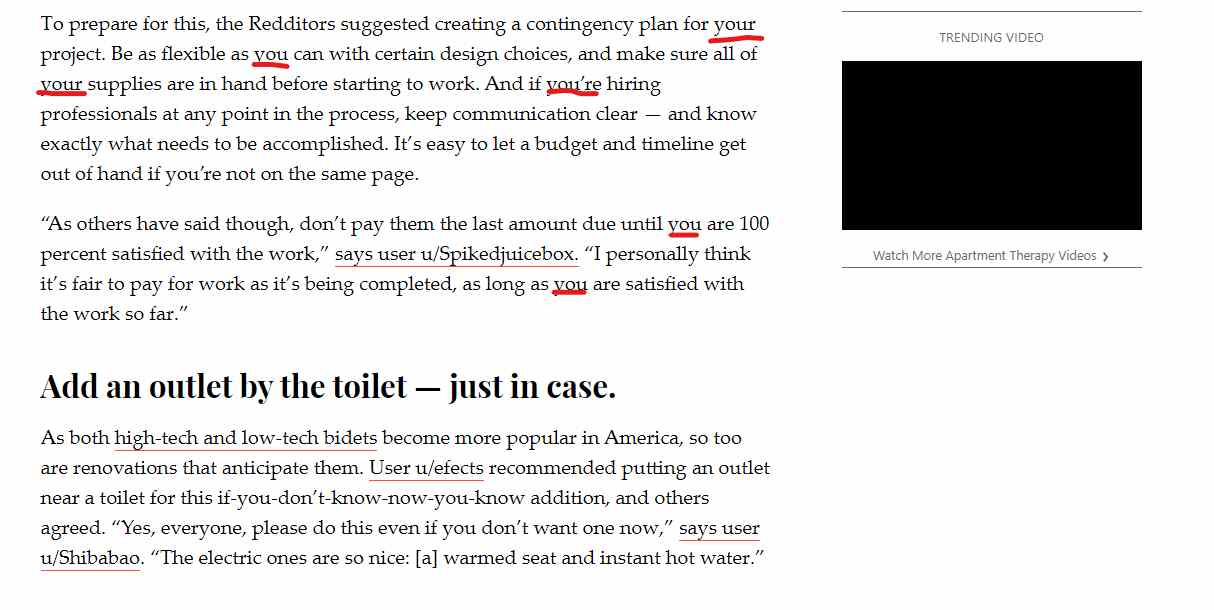 Friendly tone used by ApartmentTherapy.com