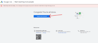 Explore Google Ads account
