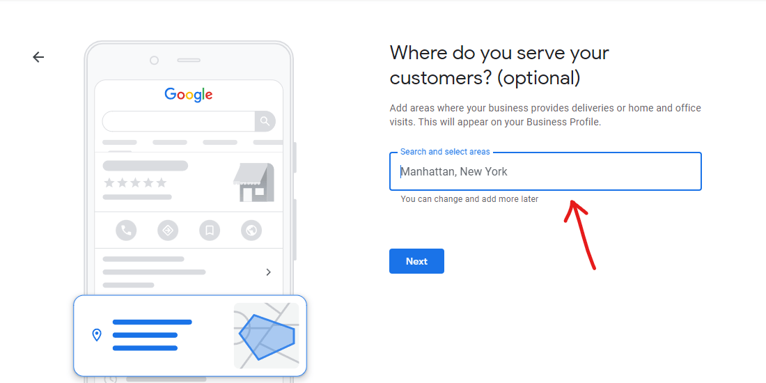 Adding a location for a Google My Business Profile