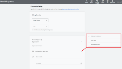 Set up your billing on Google Ads