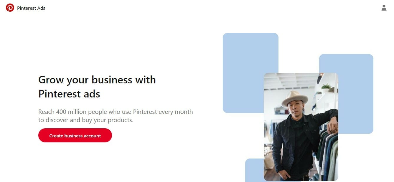 Pinterest Ads homepage