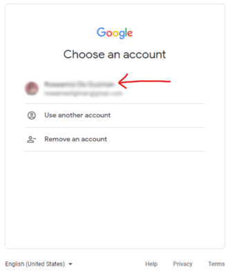 Sign in using your existing Google/Gmail account