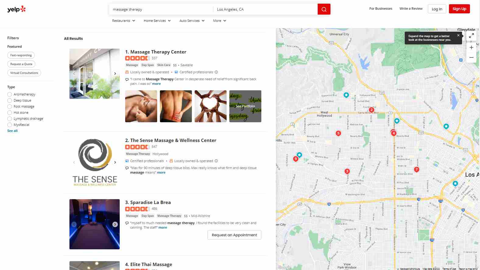 Massage therapy clinics on Yelp