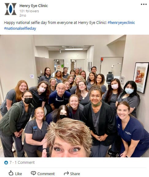 Greetings from staff posted on LinkedIn