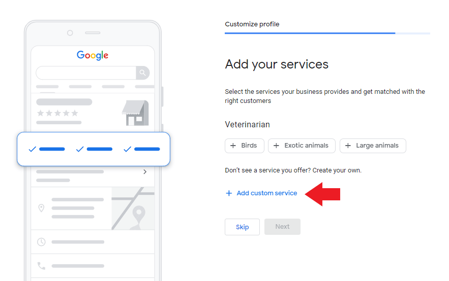Veterinary clinic services offered 