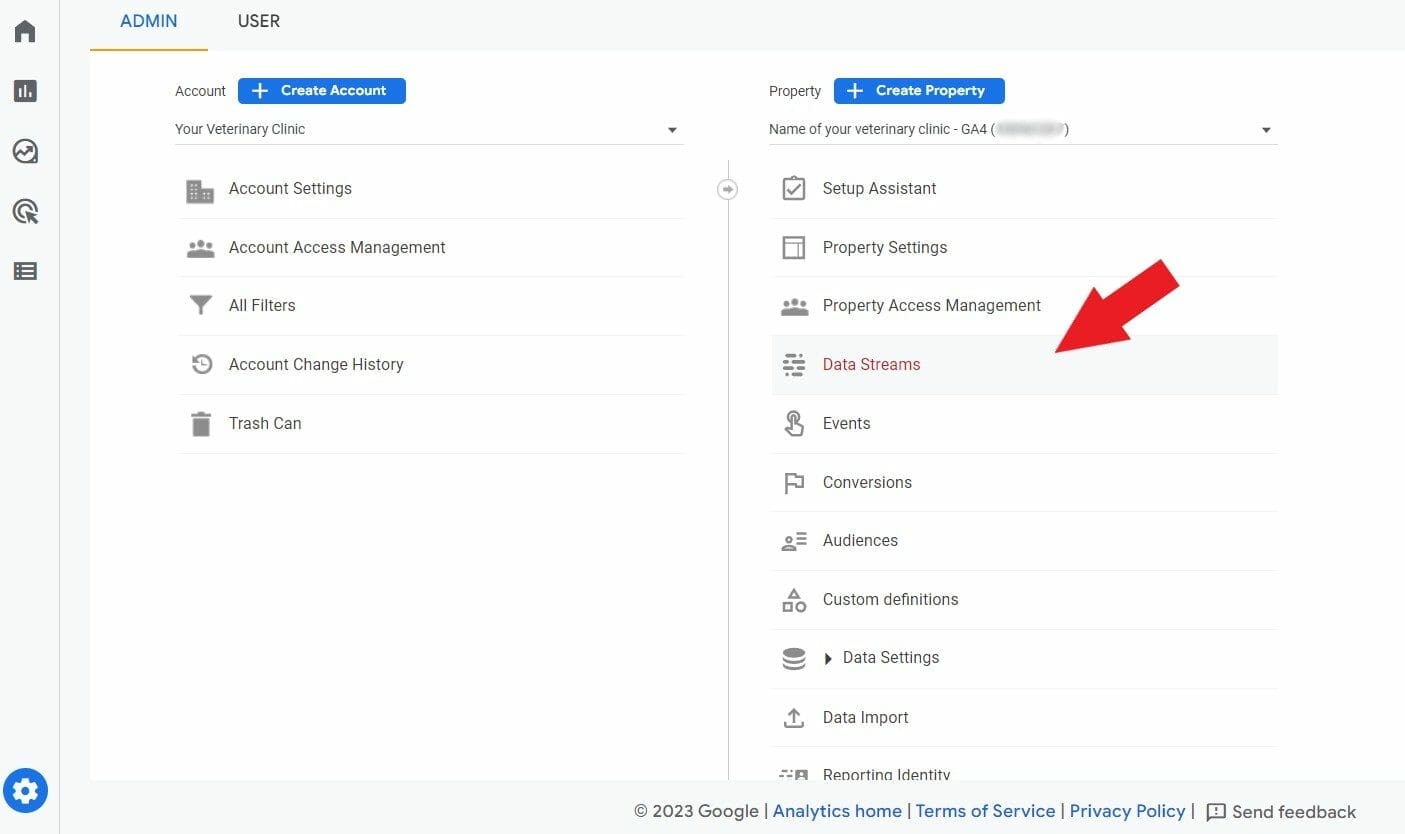 Google Analytics for veterinary clinic data streams