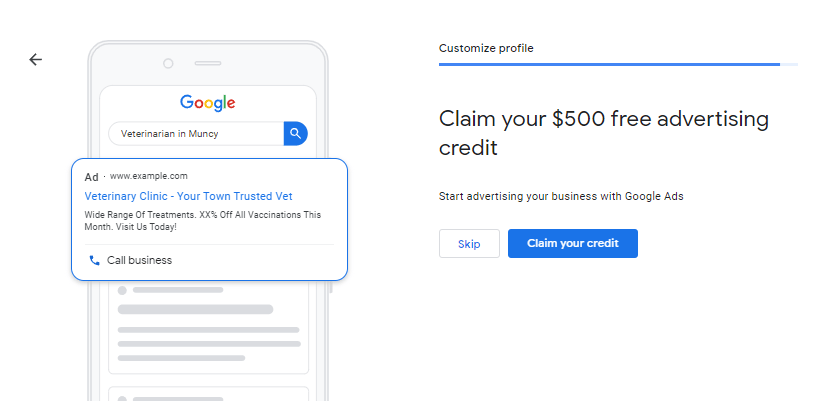 Claim Google Advertising Credit