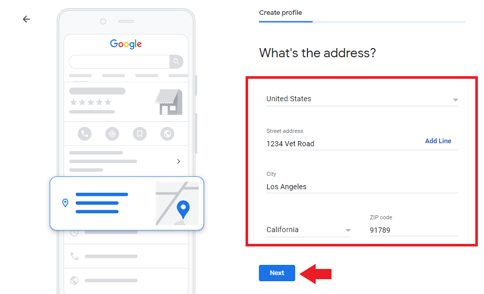 Enter the address of your vet clinic