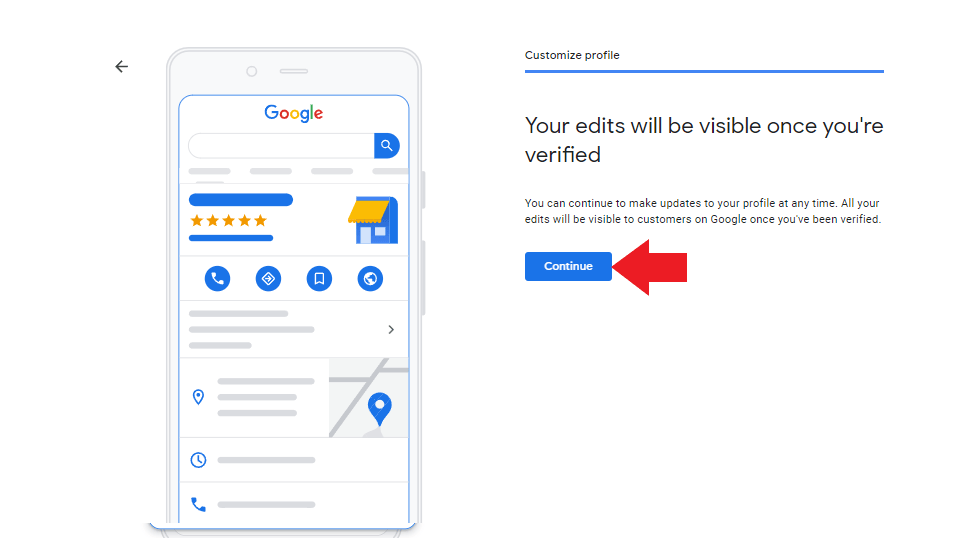 Save edits in Google My Business profile