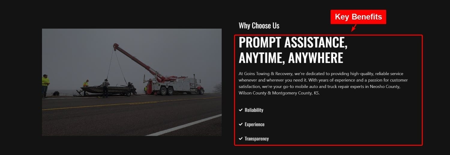 Landing Page Sample- Key Benefits