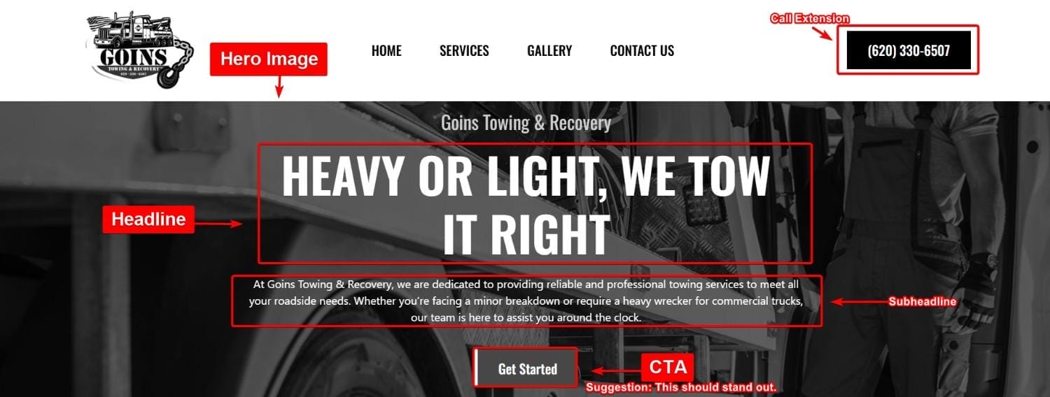Landing Page Sample- CTA, Headline, Subheadline, Hero Image
