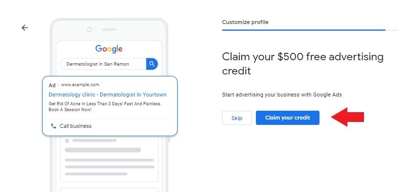 Claim $500USD credit for Google Ads