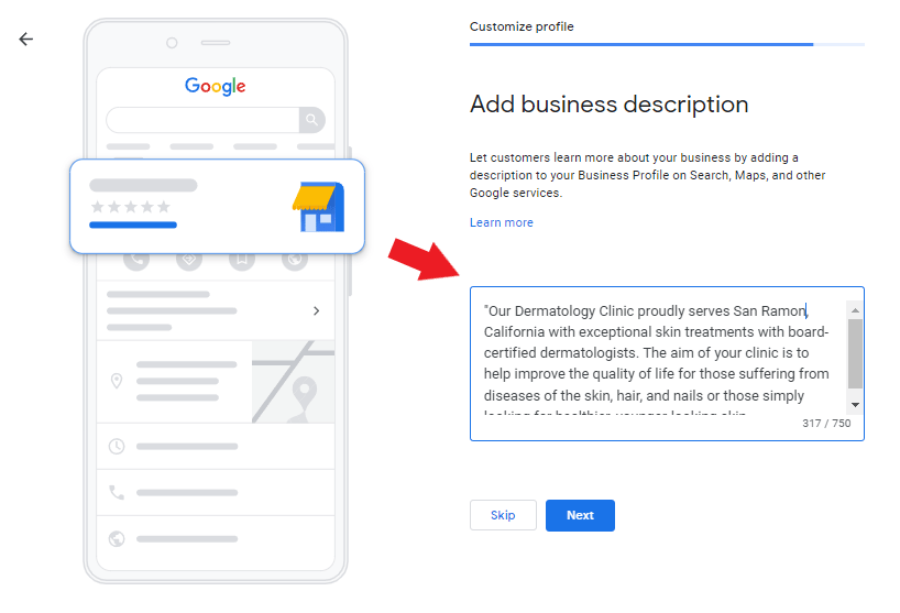 Add a description for your dermatology practice