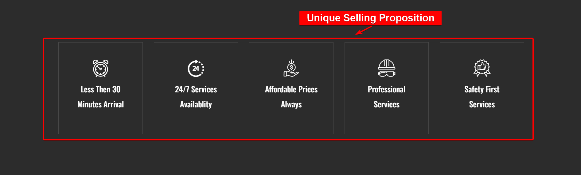 Landing Page Sample- Unique Selling Proposition