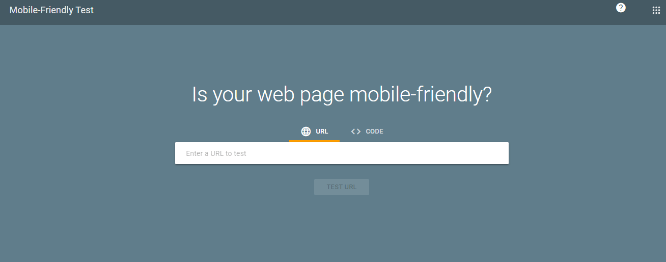 Mobile friendly test