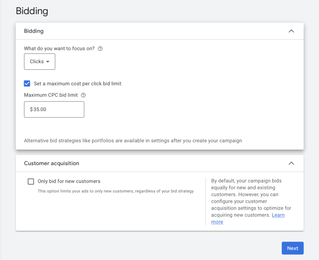 bidding settings for hvac company