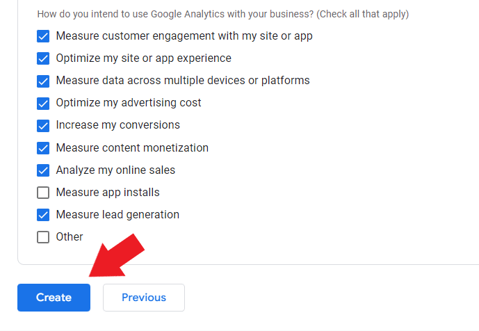 Select how you intend to use Google Analytics for HVAC Company