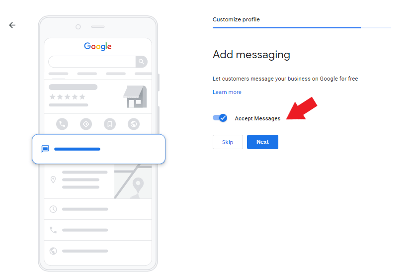 Enable messaging in Google My Business