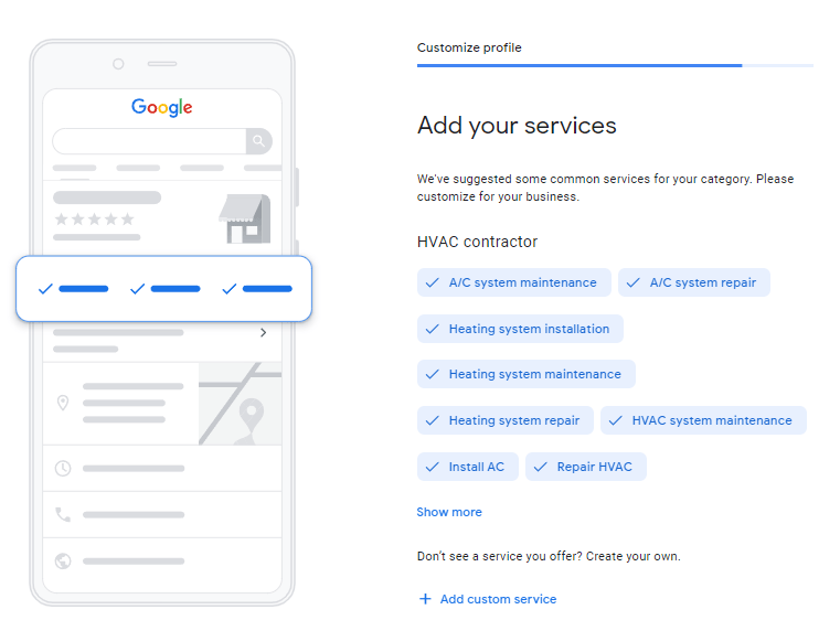 Enter HVAC company services offered