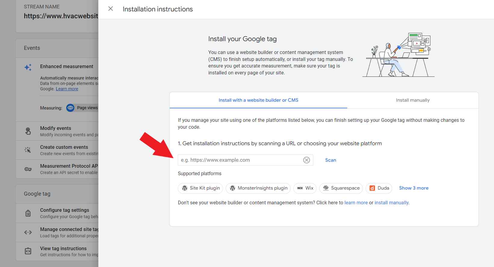 Scan HVAC website to get installation instructions