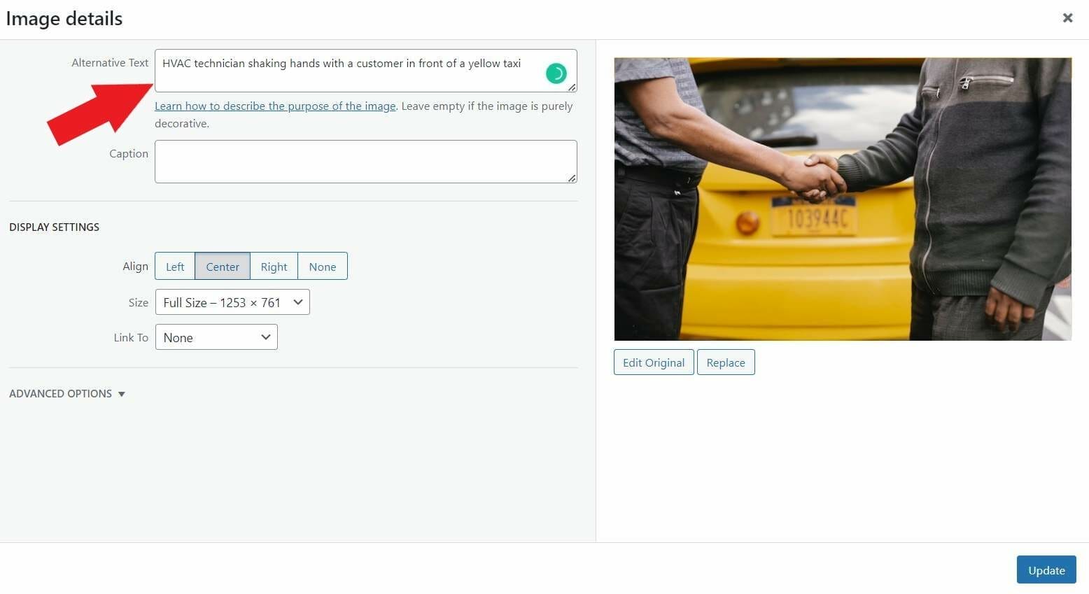 Writing a proper alt tag for an HVAC-related image