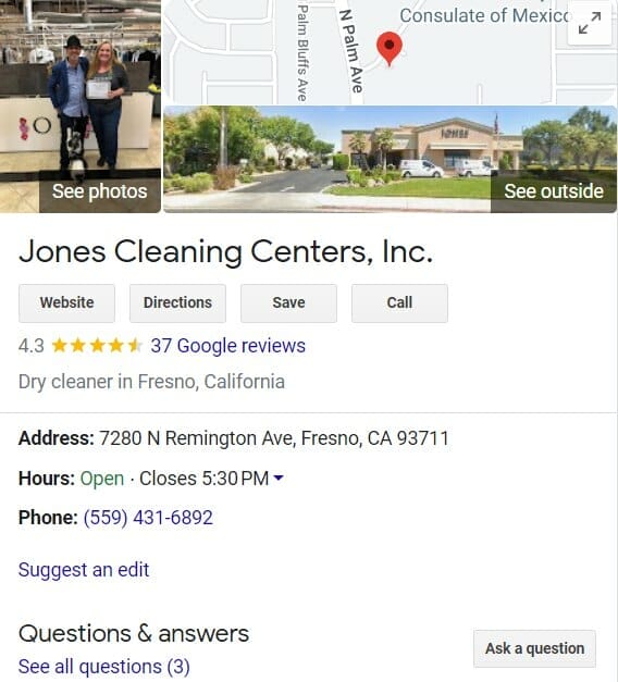 Dry cleaning business profile