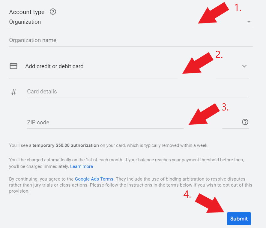 Confirm payment info dry cleaning ad