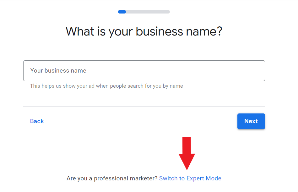 Switch to expert mode
