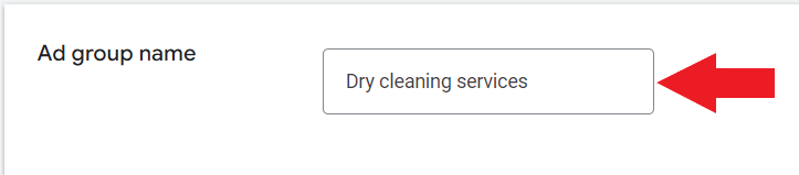 Name of Google Ad campaign for dry cleaning services