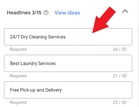 Start writing dry cleaning headlines