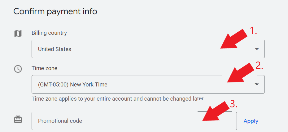 Enter payment info for dry cleaning ad campaign
