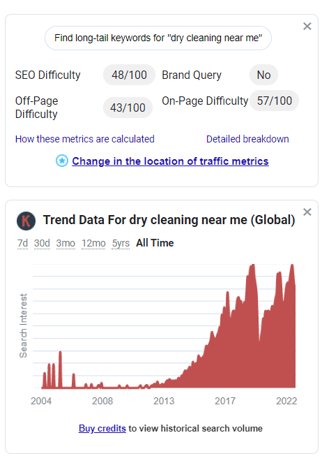Keywords Everywhere browser extension
