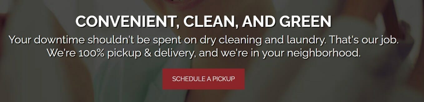 Dry cleaning website CTA test 