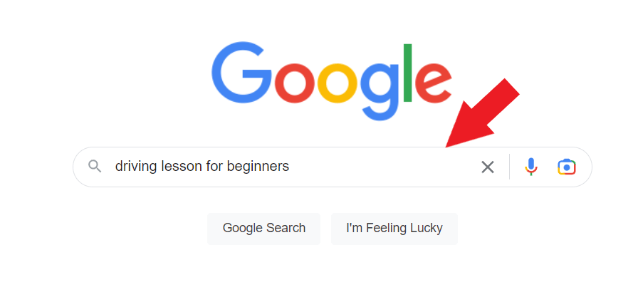 Searching for the keyword you want to rank for